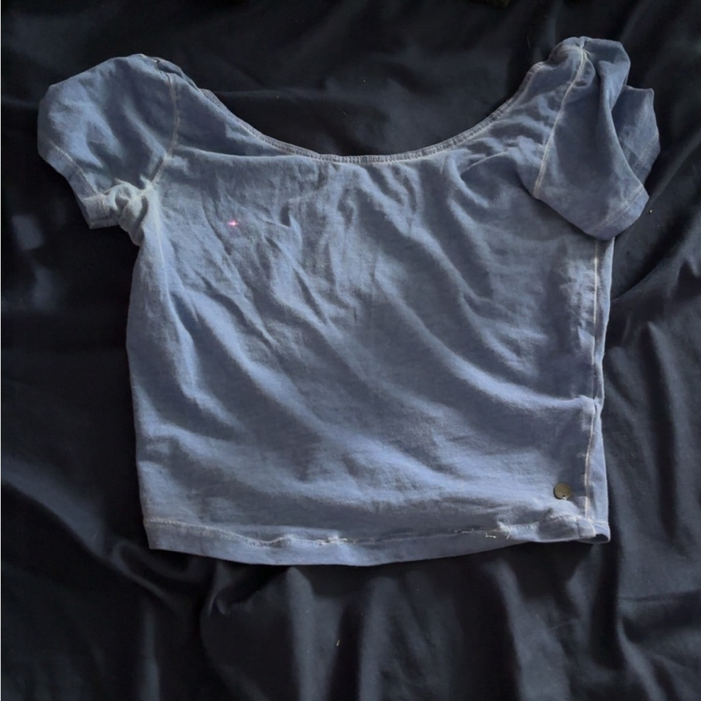 Light Blue Off-Shoulder Top